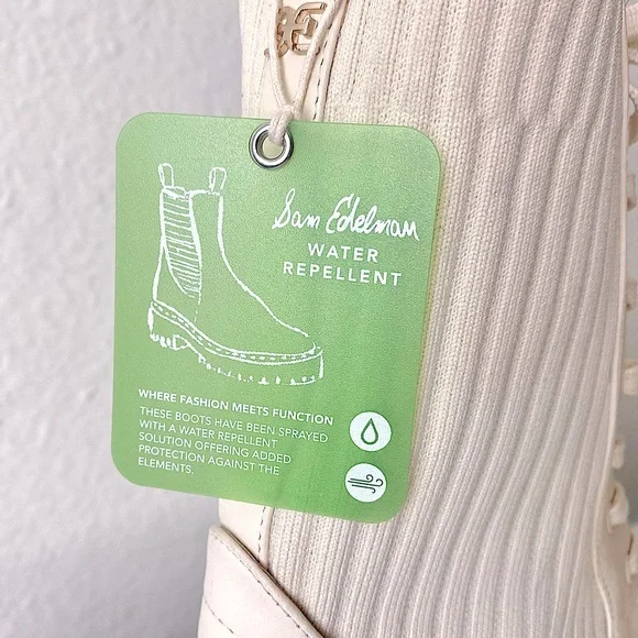 SAM EDELMAN “Lydell” Ivory Lug Sole Combat Boots - Picture 8 of 16